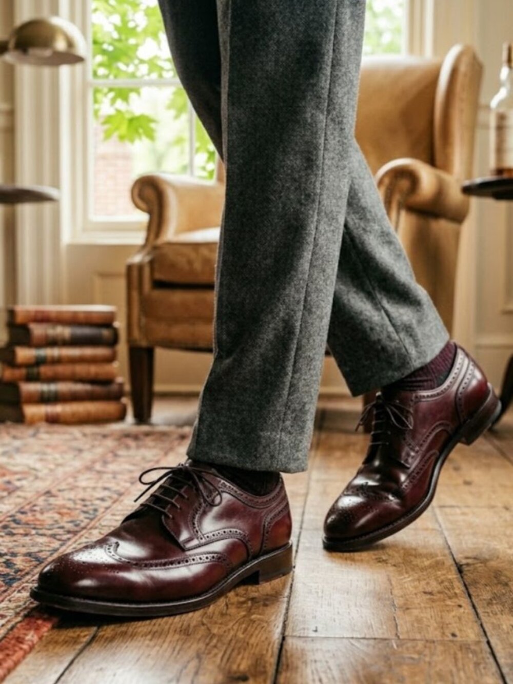 Vintage Dack's Canada Made Burgundy Wingtip Brogue Dress Shoes Mens 11.5 Leather